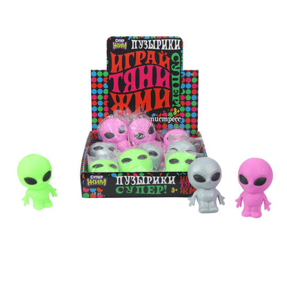 Супер жмяка, светильник-купер жмяка - инопланетянин с шариками МИКС Супер Жим уп-12шт в кор.4уп