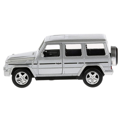 ТМ Технопарк. Машина металл "MERCEDES-BENZ G-CLASS" 12см, открыв. двери, инерц, СЕРЕБР. в кор.2*36шт