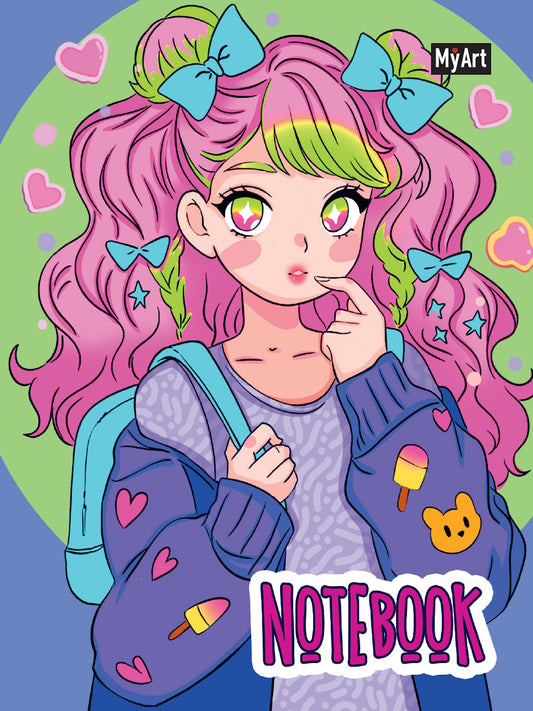 MyArt. БЛОКНОТ в клетку Аниме 115x150. Гламурный взгляд