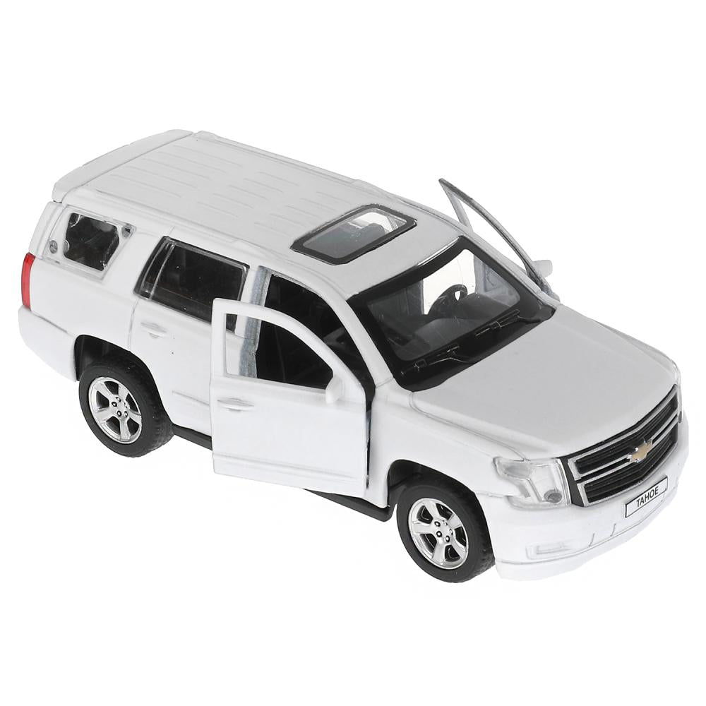 TAHOE-12FIL-WH303053 Машина металл CHEVROLET TAHOE МАТОВЫЙ 12 см, двери, багаж, инер, белый, кор. Те