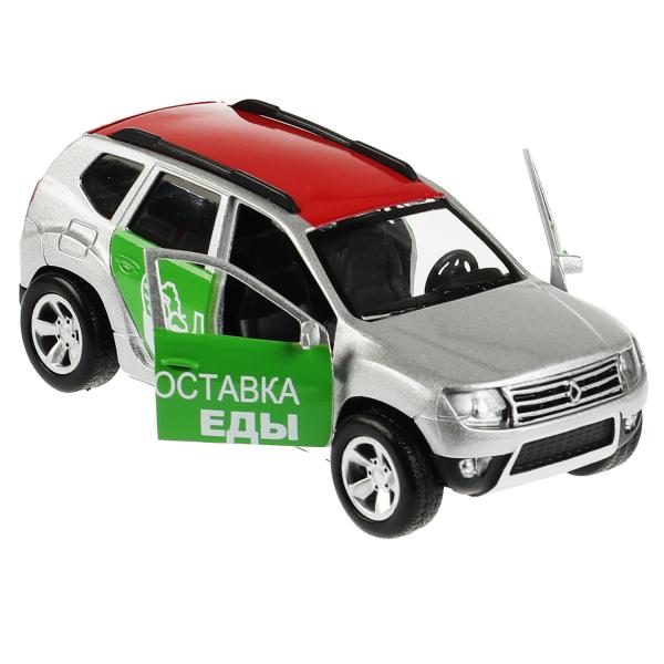 DUSTER-12-VKU Машина металл RENAULT DUSTER ДОСТАВКА длина 12 см, двери, багаж, инерц, кор. Технопарк