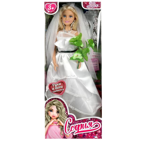 Кукла 29 см София, руки и ноги сгиб, невеста, акс, кор КАРАПУЗ в кор.24шт