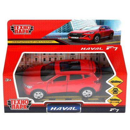 Машина металл HAVAL "haval f7", длина 12 см, дв, багаж, инер, красн, в кор. Технопарк в кор.2*36шт