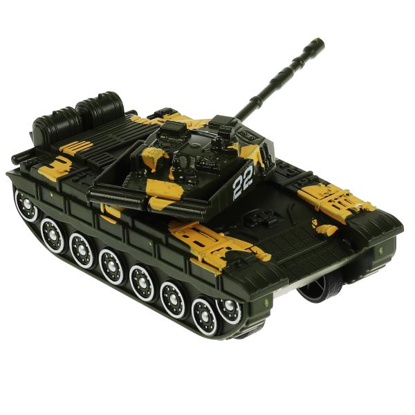 Модель металл ТАНК 12 см, подвижные детали, инерц., кор. Технопарк в кор.2*96шт