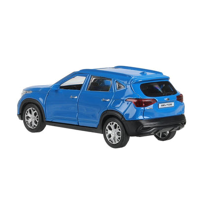 Машина металл KIA seltos длина 12 см, двери, багажник., инерц, синий, кор. Технопарк в кор.2*36шт