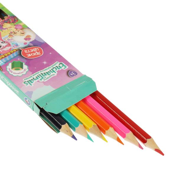 Цветные карандаши ЭНЧАНТИМАЛС двусторонние, 12цв (6 шт.) Умка в кор.20*24наб