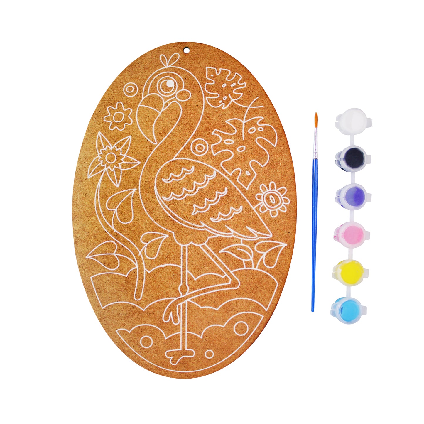 Набор для творчества Роспись по дереву "Фламинго" (овал, большой конверт)