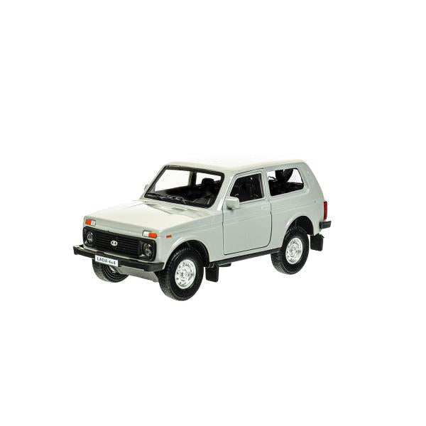 Машина металл LADA 4x4 длина 12 см,двери,багаж,инерц,темно-серый,кор Технопарк в кор.2*36шт