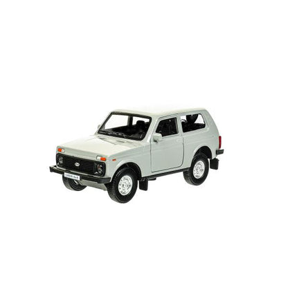 Машина металл LADA 4x4 длина 12 см,двери,багаж,инерц,темно-серый,кор Технопарк в кор.2*36шт