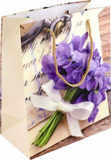 Пакет подарочный (M) "Фиалки",15.25.02253