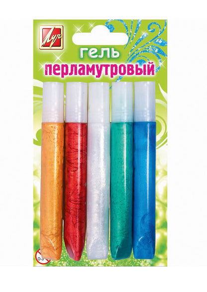 Луч. Гель с блестками перламутровый 5 цв (по 10 мл) арт.21С 1389-08*