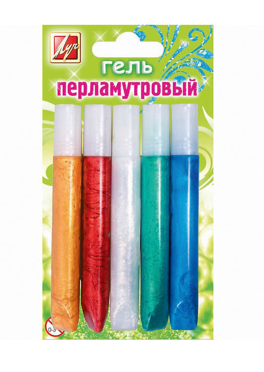 Луч. Гель с блестками перламутровый 5 цв (по 10 мл) арт.21С 1389-08*