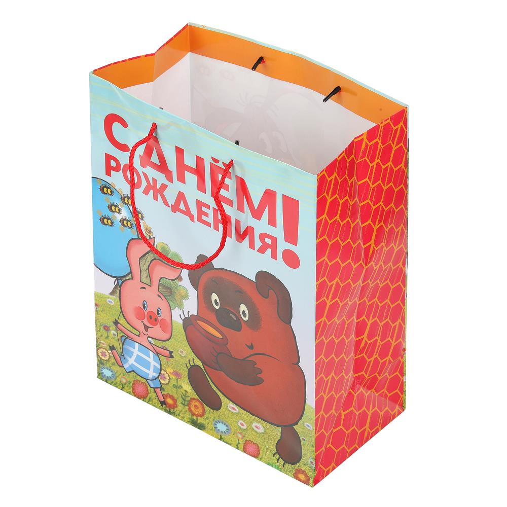 Пакет подарочный глянцевый СОЮЗМУЛЬТФИЛЬМ l, Винни Пух,140 гр/м2 ЧУДО ПРАЗДНИК в кор.10*12шт