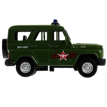 HUNTER-12SLARR-GN338203 Машина металл свет-звук UAZ HUNTER АРМИЯ РОССИИ 12 см, двер, багаж, ин, кор.