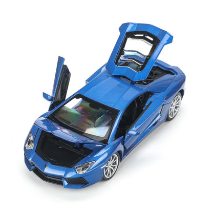 Машина металл свет-звук lamborghini aventador coupe, 19 см, двери,багажник Технопарк в кор.2*6шт