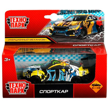 Машина металл СПОРТКАР, 11 см, инерция, в ассорт., кор. Технопарк в кор.2*120шт