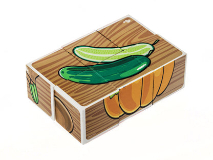 Кубики "Овощи" (без обклейки) 6 шт Детские игрушки