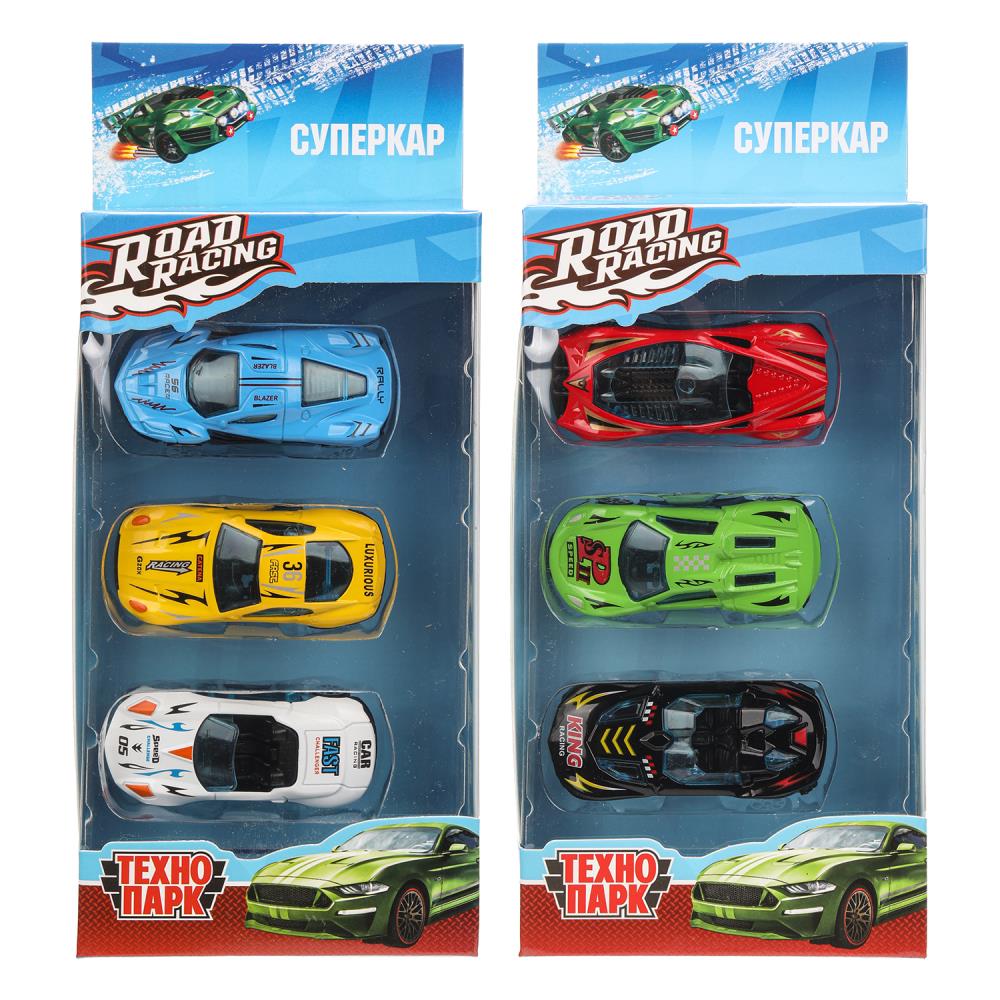 Machine en métal ROAD RACING pour SUISSE 7 cm, 3 pièces, dans un assortiment, couleur. Parc technologique dans le cor.2*96шт