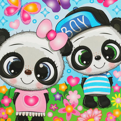 Mosaïque de mosaïque 17*23 cm en forme de panda, 100 pièces