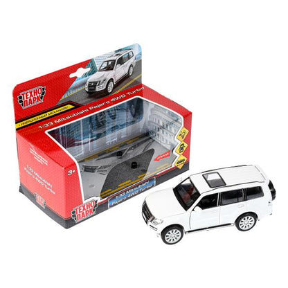 Машина металл светзвук MITSUBISHI pajero 4wd турбо,14,5 см, двери, инерция Технопарк в кор.2*24шт