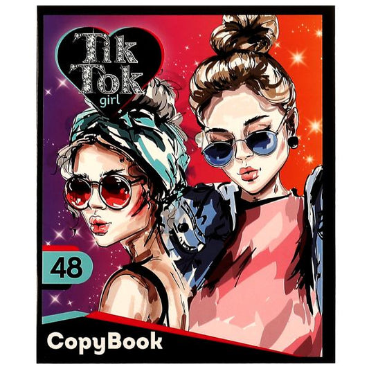 Тетрадь, 48 листов, клетка, диз 4, TIK TOK GIRL в кор.80шт
