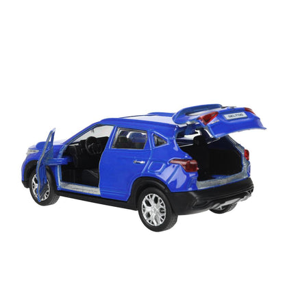 Машина металл KIA seltos длина 12 см, двери.,инерция, темно-синий, кор. Технопарк в кор.2*36шт