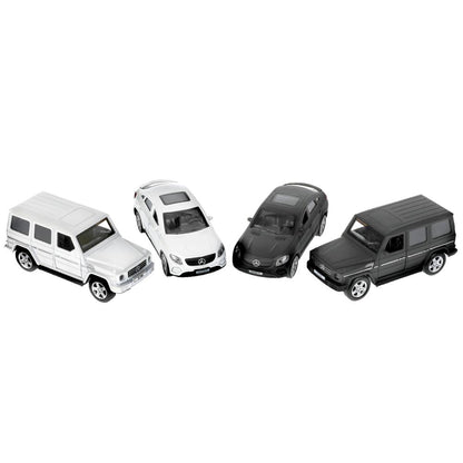 Машина металл MERCEDES-BENZ g-class/mercedes gle-coupe 12см, дв,баг, асс. Технопарк уп-12шт в кор6уп