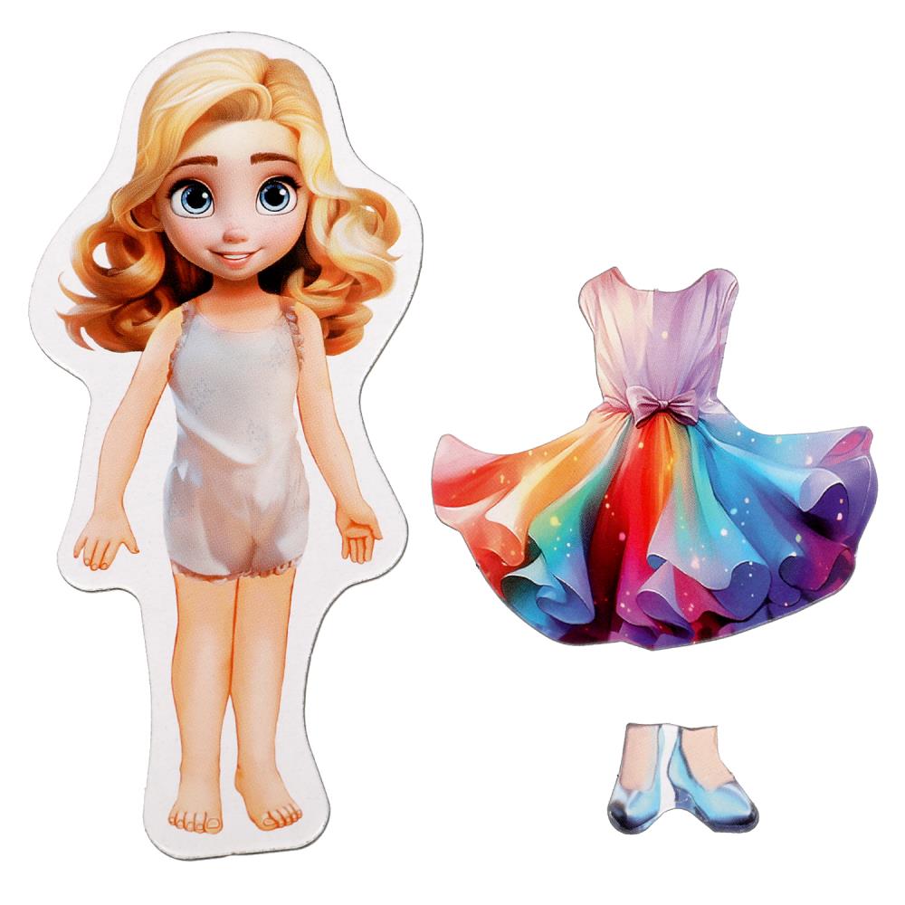 Одень куклу. Развивающая игра на магнитах. 58 предметов одежды., 3+. Умные игры в кор.20шт