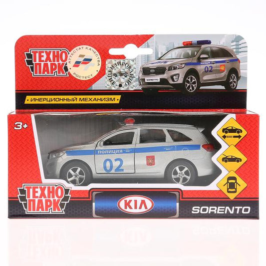 ТМ ТЕХНОПАРК. МАШИНА МЕТАЛЛ. KIA SORENTO ПРАЙМ ПОЛИТИЯ 12СМ, ОТКРЫВ. ДВЕРИ, ИНЕРЦ В КОР в кор.2*24шт