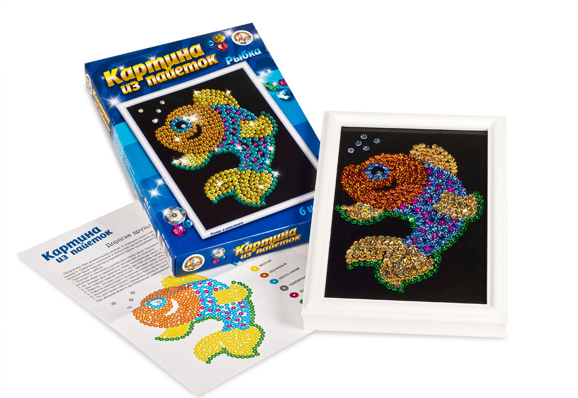 01470 Картина из пайеток. Рыбка