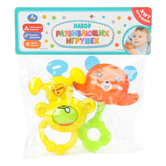 Набор развивающих игрушек мишка и обезьянка в пак. Умка в кор.2*72наб