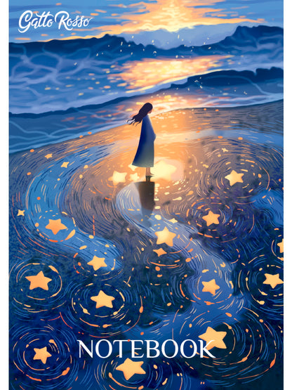 Gatto Rosso. Блокнот в линию Звёздный Notebook. НА БЕРЕГУ