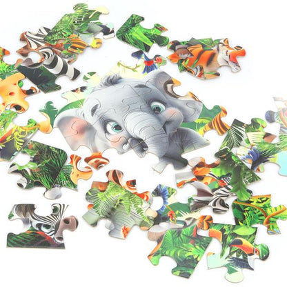 Весёлые джунгли. Макси-пазлы в коробке. Пазл 35 деталей. 180х127х35 мм. Умные игры в кор.24шт