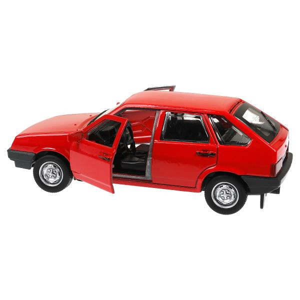 Машина металл Ваз-2109 "СПУТНИК" 12 см, двери, багажник, инер, красный, кор. Технопарк в кор.2*36шт