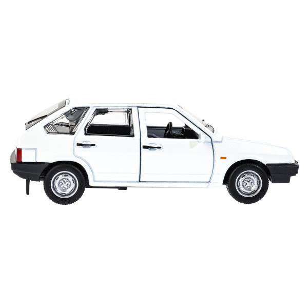 Машина металл Ваз-2109 "СПУТНИК" 12 см, двери, багажник, инер,белый, кор. Технопарк в кор.2*36шт