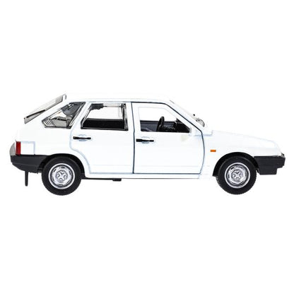 Машина металл Ваз-2109 "СПУТНИК" 12 см, двери, багажник, инер,белый, кор. Технопарк в кор.2*36шт