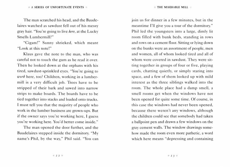 A Series of Unfortunate Events Book 4: The Miserable Mill