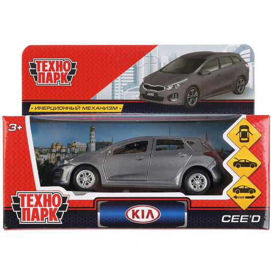 CEED-GY Машина металл KIA CEED, длина 12 см, откр дв, багажник, инерц, серый, в кор. Технопарк в кор.2*