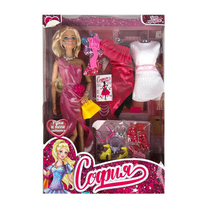 Кукла София 29 см, руки и ноги сгиб, 2 комплекта одежды, акс, кор КАРАПУЗ в кор.24шт