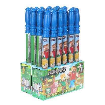 01113-120ЭД Мыльные пузыри "майнкрафт" 120мл, в колбе, кор.30*12*15,5см ИГРАЕМ ВМЕСТЕ уп-24шт в кор.