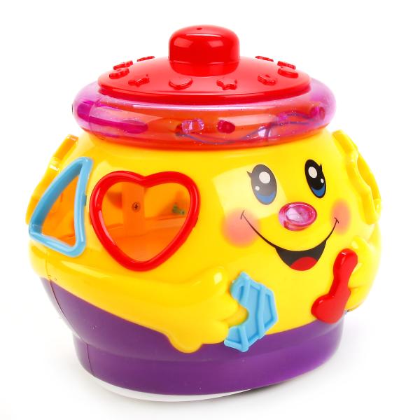 ИГРУШКА ОБУЧАЮЩАЯ "УМКА" "МУЗЫКАЛЬНЫЙ ГОРШОЧЕК" СВЕТ+ЗВУК 2056C В РУСС. КОР. 17*15*15СМ в кор.2*24шт