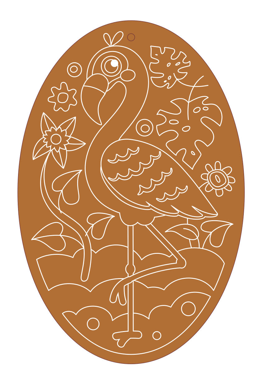 Набор для творчества Роспись по дереву "Фламинго" (овал, большой конверт)