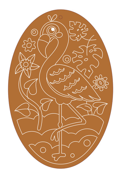 Набор для творчества Роспись по дереву "Фламинго" (овал, большой конверт)