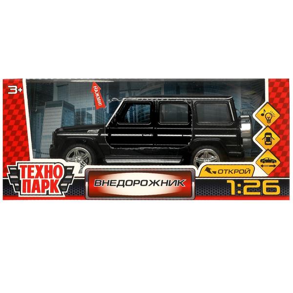 Машина металл свет-звук ВНЕДОРОЖНИК 17,5 см, двери, инерция, черн, кор. ТЕХНОПАРК в кор.36шт