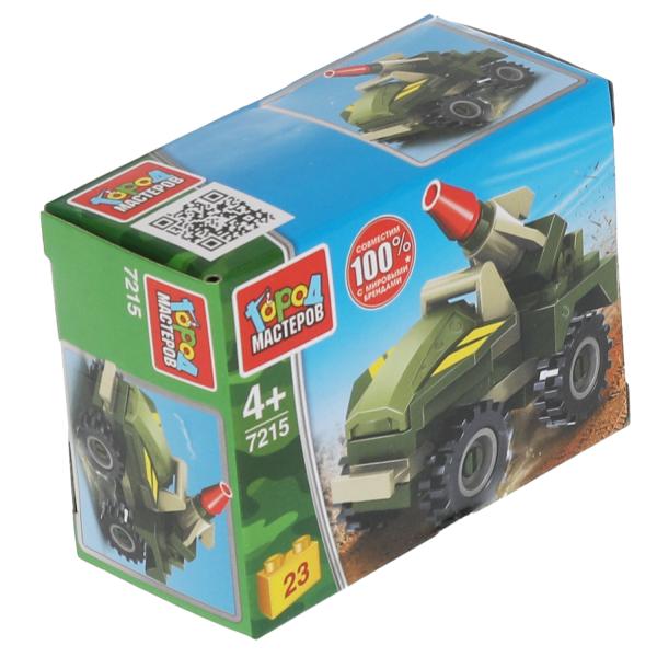Конструктор машинка с ракетой, 23 дет. Город мастеров в кор.2*120шт
