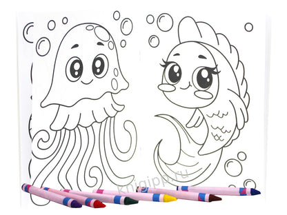 РАСКРАСКА С МЕЛКАМИ. ПОДВОДНЫЙ МИР