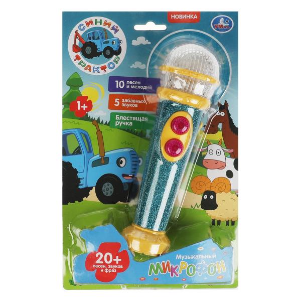 Ouais. Microphone musical "Синий трактор" 20 песен,зв. et фраз,свет,glitter,blist.bat. art.HT834-R12