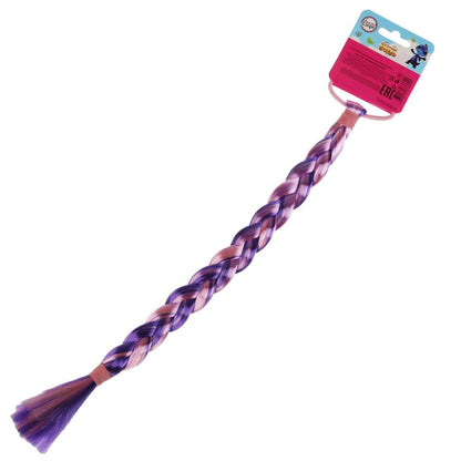 Аксесс д/девочек СКАЗОЧНЫЙ ПАТРУЛЬ резинка с косой (розовый/фиолетовый) МИЛАЯ ЛЕДИ уп-10шт в kor50up