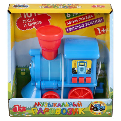 Музыкальный паровозик Синий tracteur свет+звук в русс. cor. Умка в кор.2*48шт