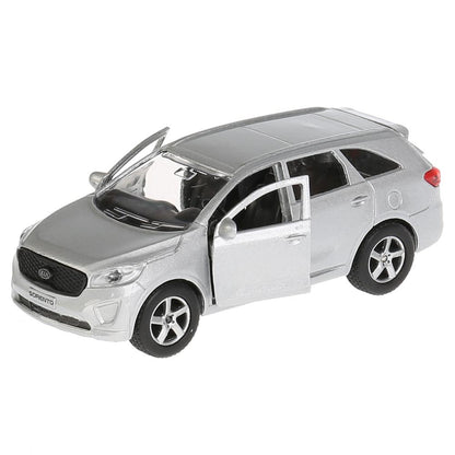 Машина металл KIA Sorento Prime серебристый 12 см, откр.дв., багаж., инерц. Технопарк в кор.2*24шт